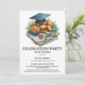 Invitation Fried Chicken Graduation Party Celebration (Debout devant)