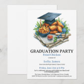 Invitation Fried Chicken Graduation Party Celebration (Devant / Derrière)