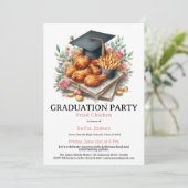 Invitation Fried Chicken Graduation Party Celebration (Debout devant)
