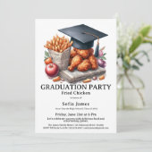 Invitation Fried Chicken Graduation Party Celebration (Debout devant)