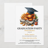Invitation Fried Chicken Graduation Party Celebration (Devant / Derrière)