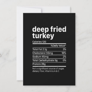 Invitation Fried Turkey Thanksgiving Nutrition ingredients Nu