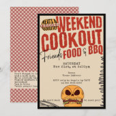 Invitation Friendgiving Halloween Automne Thanksgiving BBQ (Devant / Derrière)