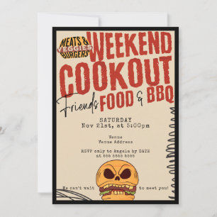 Invitation Friendgiving Halloween Automne Thanksgiving BBQ