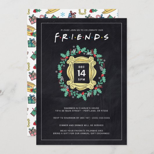 Invitation FRIENDS™ Amies Fêtes Fêtes (Devant / Derrière)