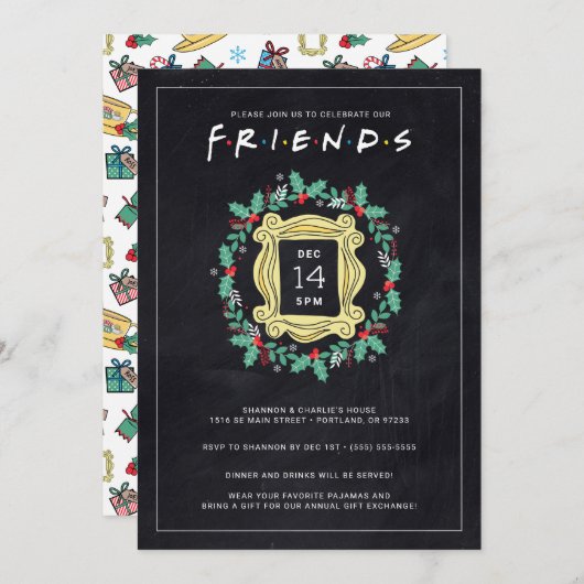 Invitation FRIENDS™ Amies Fêtes Fêtes (Devant / Derrière)