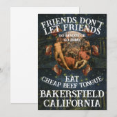 Invitation Friend's don't let Friends Eat Cheap Beef Tongue (Devant / Derrière)