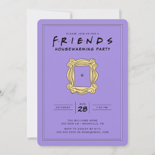 Invitation FRIENDS™ | Fête du réchauffement du foyer (Devant)