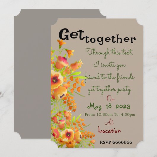 Invitation Friends get together (Devant / Derrière)