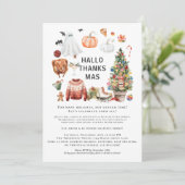 Invitation Friends Hallothanksmas Party | Cozy Holiday (Debout devant)
