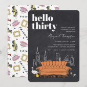 Invitation FRIENDS™ | Tableau de Central Perk pour 30e annive (Devant / Derrière)