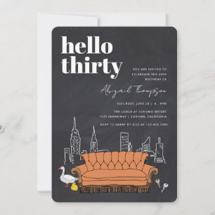 Invitation FRIENDS™ Tableau de Central Perk pour 30e annive