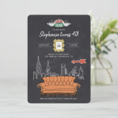 Invitation FRIENDS™ | Tableau de Central Perk pour Anniversai (Debout devant)