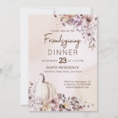 Invitation Friendsgivig Thanksgiving automne feuillage citrou (Devant)