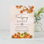 Invitation Friendsgivig Thanksgiving automne feuillage citrou (Debout devant)