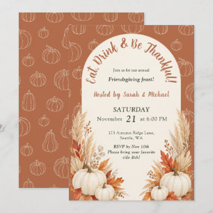 Invitation Friendsgivin en terre cuite Herbe des P