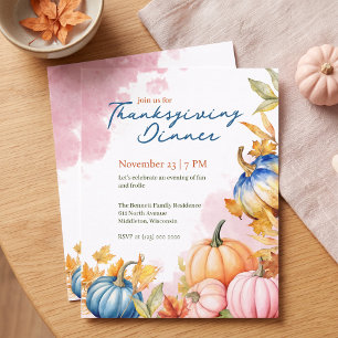Invitation Friendsgiving à l'aquarelle Moderne de