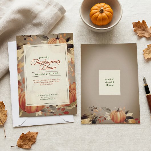 Invitation Friendsgiving Action de grâce Patch de