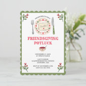 Invitation Friendsgiving Action de grâce Potluck Rassemblemen (Debout devant)