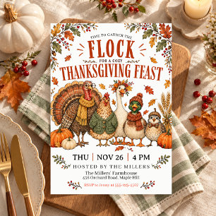 Invitation Friendsgiving Animaux de Ferme Bizarres Thanksgivi