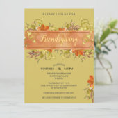 Invitation Friendsgiving Aquarelle Feuillage Rustique (Debout devant)