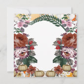 Invitation Friendsgiving Automne Citrouille Aquarelle Rose (Dos)