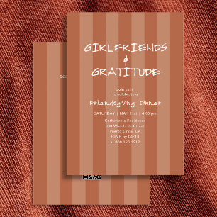 Invitation Friendsgiving Copines de Thanksgiving Orange