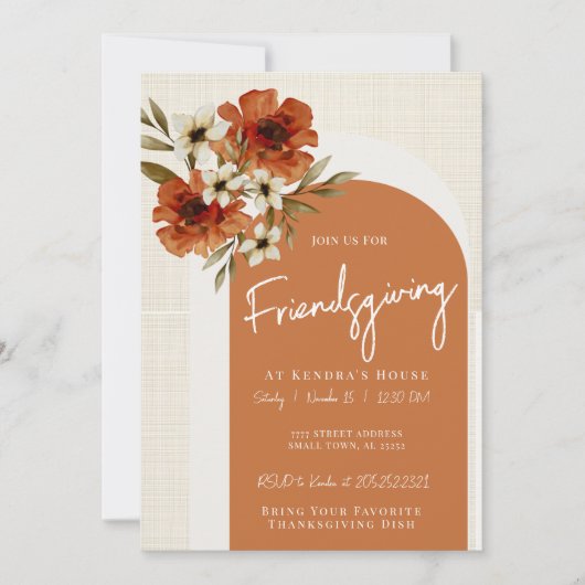 Invitation Friendsgiving d'Automne Arches (Devant)