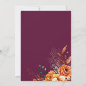 Invitation Friendsgiving dinner classy burgundy floral (Dos)