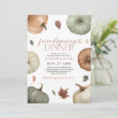 Invitation Friendsgiving Dinner Thanksgiving Pumpkin Fall (Debout devant)
