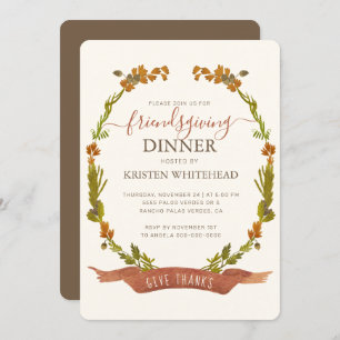 Invitation Friendsgiving Fall Wath Remercier