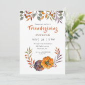 Invitation Friendsgiving feuilles d'automne et cit (Debout devant)