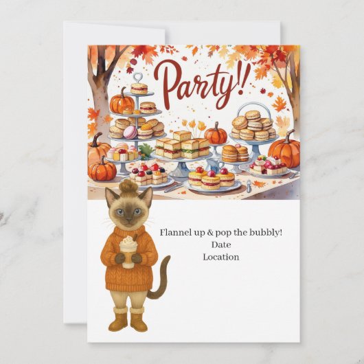Invitation Friendsgiving Flannel up & pop the bubbly! (Devant)