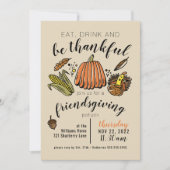 Invitation Friendsgiving joyeux | Rendez grâce (Devant)