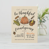 Invitation Friendsgiving joyeux | Rendez grâce (Debout devant)