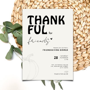 Invitation Friendsgiving Moderne Merci pour les Amis : Friend