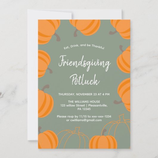 Invitation Friendsgiving Potluck (Devant)