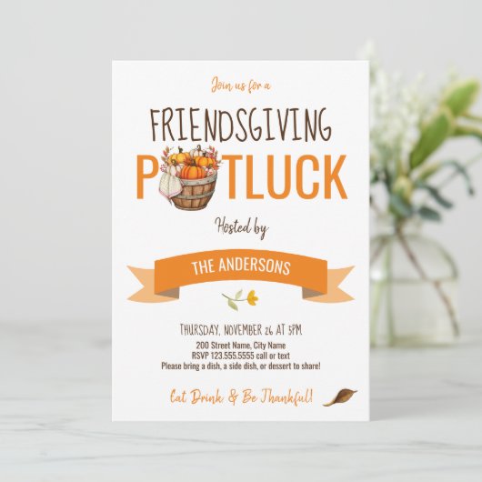 Invitation Friendsgiving Potluck (Debout devant)