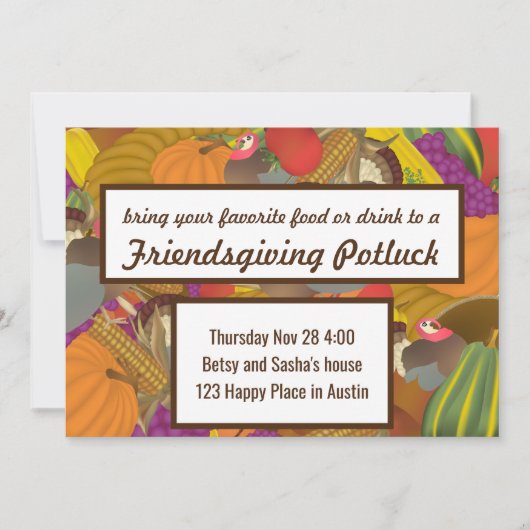 Invitation Friendsgiving Potluck (Devant)