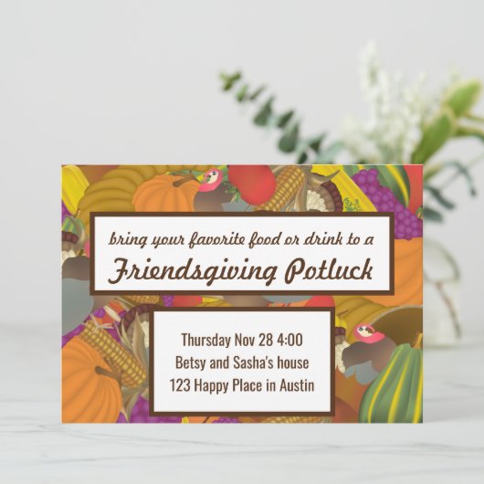 Invitation Friendsgiving Potluck (Debout devant)