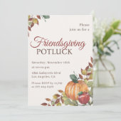 Invitation Friendsgiving Potluck aquarelle Citroui (Debout devant)