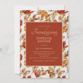 Invitation Friendsgiving Potluck Feuillage d'automne Action d (Devant)