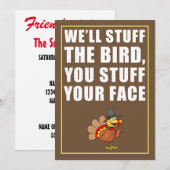 Invitation Friendsgiving Stuff Your Face (MARron) (Devant / Derrière)