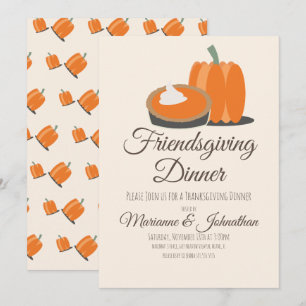 Invitation Friendsgiving Tarte au Citrouille Muted Thanksgivi