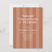Invitation Friendsgiving Thanksgiving Dinde Touchdown Rayure (Devant)