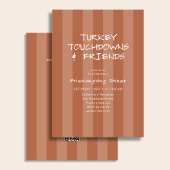 Invitation Friendsgiving Thanksgiving Dinde Touchdown Rayure