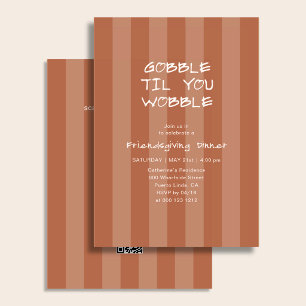 Invitation Friendsgiving Thanksgiving Gobble Wobble Rayure