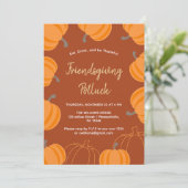 Invitation Friendsgiving Thanksgiving Potluck Fall Citrouille (Debout devant)