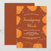 Invitation Friendsgiving Thanksgiving Potluck Fall Citrouille (Devant / Derrière)