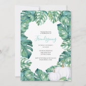Invitation Friendsgiving Verts Tropicaux Citrouill (Devant)